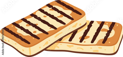 A delicious illustration of two ice cream bars with chocolate drizzle
