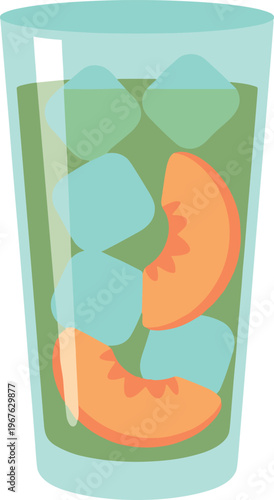 A refreshing glass of infused water with slices of orange and ice cubes
