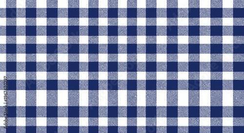 Navy Blue and White Gingham Checkered Pattern - Classic Fabric Texture Background