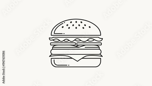 Delicious Burger Icon Illustration Food.