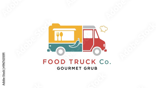 Food Truck Company Gourmet Grub Logo.
