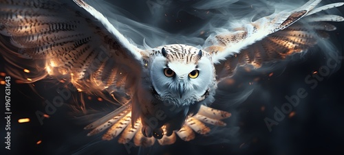 Astral vision white owl meets cosmos ,generative AI