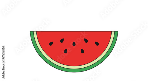 A vibrant illustration of a fresh watermelon slice on a white background.