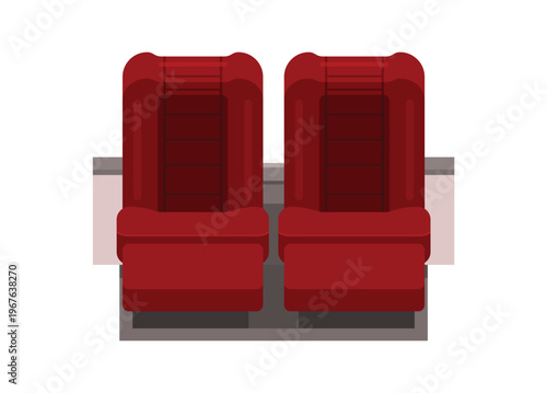 Passenger seat with leg rest. Simple flat illustration.