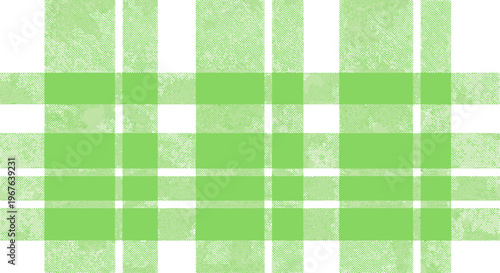 Green and White Plaid Pattern - Textured Checkered Fabric Background