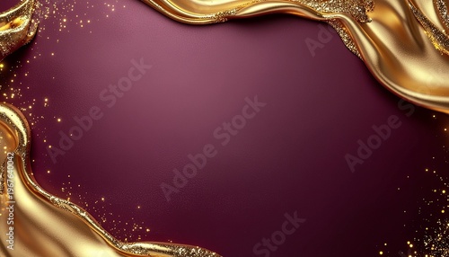 上質なギフトカードやWebバナーの品位を高める、深いバーガンディと黄金の液体が縁取る背景