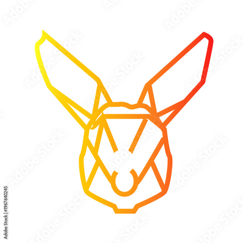 Mouse deer gradient style outline icon vector