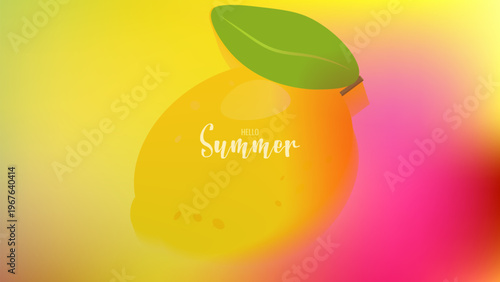 Vibrant summer mesh gradient background with Blurred Fruit soft color blends for ads, web design, banners, and marketing materials. vector illustration