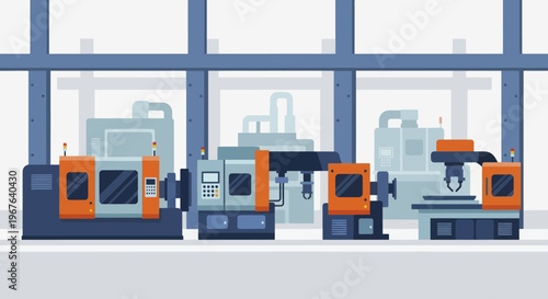 Automated CNC machines in a modern manufacturing facility.