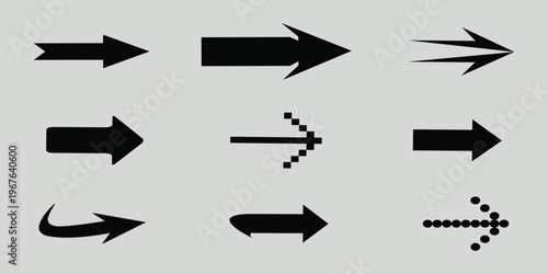 Arrows black set icons. Arrow icon. Arrow vector collection. Arrow. Cursor.Black arrow pointing to the right. Vector arrow illustration.
