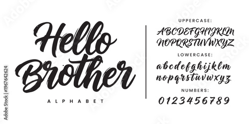 Hello Brother beautiful calligraphy script font for wedding invitation greeting card and feminine fashion brand identity