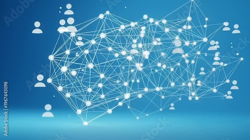 Network connections and people icons.