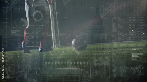 Animation of data processing over football player