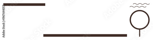 Graphic design, abstract patterns, modern layouts, minimal artwork, interior decor, creative backgrounds. A composition of horizontal lines, circle and wavy accents. Abstract patterns and modern