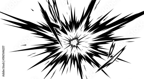 Explosion Burst Effect Comic Style Black and White