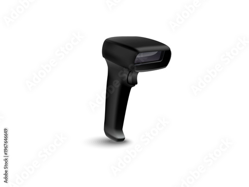 3d barcode scanner machine illustration on transparent background
