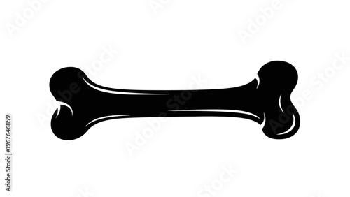 Black Dog Bone Toy Isolated.