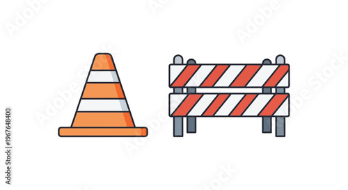 Road construction warning traffic signs.