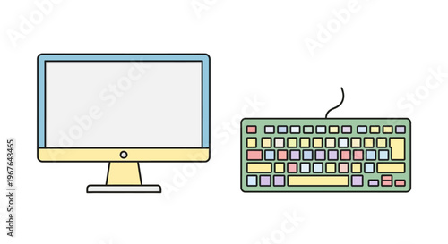 Computer keyboard and monitor setup.