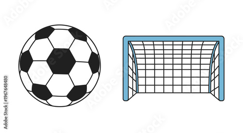 Soccer ball and goal net combination.