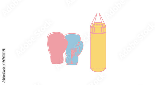 Boxing Gloves and Punching Bag Equipment.