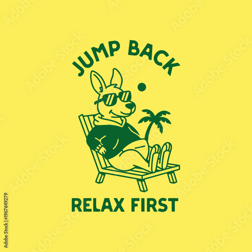 Kangaroo wearing sunglasses on chair.