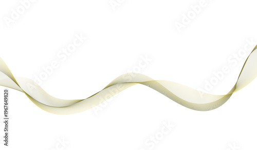 Abstract Golden Wave Flowing Smoothly Across White Background Subtle Gradient 