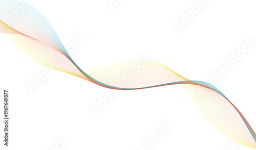 Abstract Wavy Lines Vector Flowing Smoothly with Gradient Colors Digital Art Element