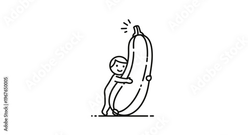 Joyful cartoon character embracing a fresh, healthy garden zucchini with enthusiasm on a clean