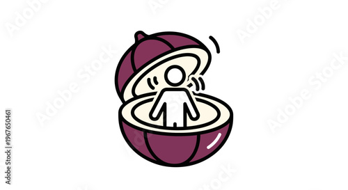 Stylized icon representing an individual expressing thoughts or ideas from within a unique