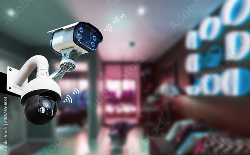 CCTV system, interior room imaging for security with home Wi-Fi internet access, Wi-Fi technology, 24/7 internet access, home security system, and exterior building imaging with 5G and 6G networks.