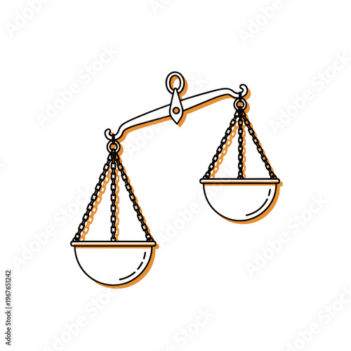 Unbalanced Scales Minimal Line Art Inequality Risk and Justice Concept Vector