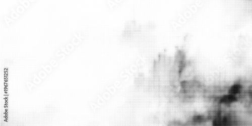 Black and White Halftone Dotted Texture Background with Grungy Distorted Pattern for Abstract Minimalist Aesthetic Vector Illustration Web Design and Retro Print Media Art