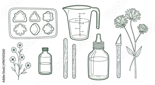 Baking and Crafting Supplies Collection for Homemade Creations.