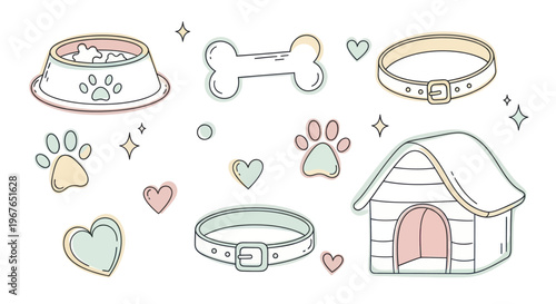 Cute Dog Accessories and Pet Supplies Collection.