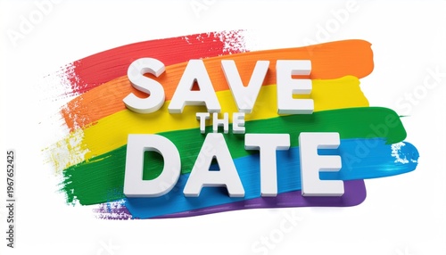 Save the Date Rainbow.