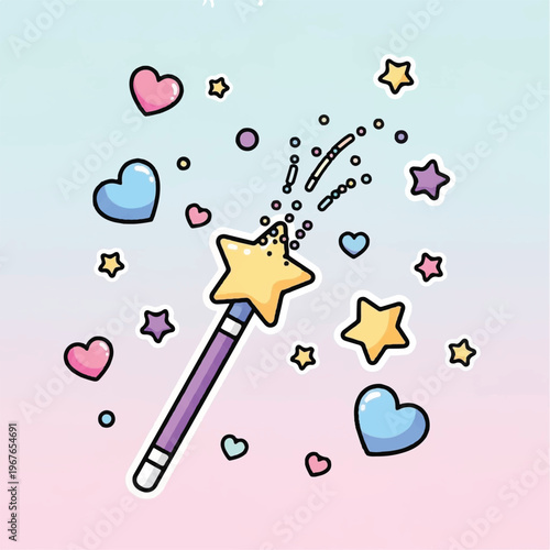 Magic wand with star on top.