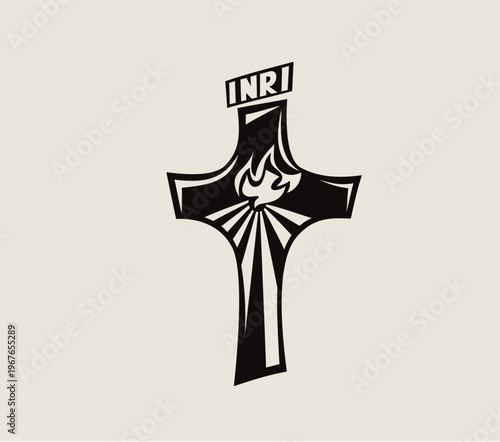 Cross with Holy spirit Icon, art vector design