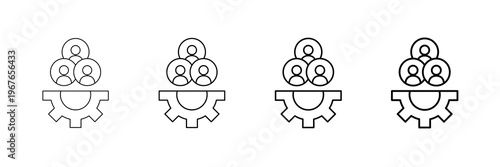 Community Services Icons Vector Set In Different Stroke Line Style