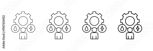 Public Utilities Icons Vector Set In Different Stroke Line Style