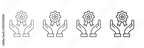 Skill Mastery Icons Vector Set In Different Stroke Line Style
