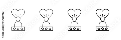 Self Belief Icons Vector Set In Different Stroke Line Style