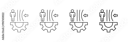 Resilience Building Icons Vector Set In Different Stroke Line Style