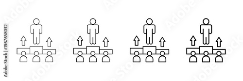 Leadership Development Icons Vector Set In Different Stroke Line Style