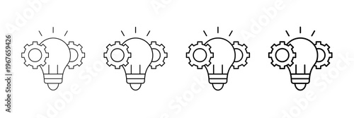 Innovation Icons Vector Set In Different Stroke Line Style