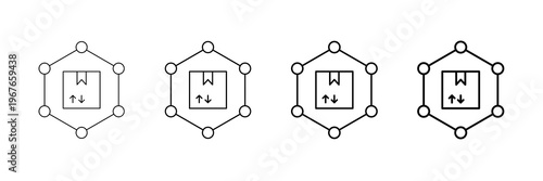 Supply Chain Icons Vector Set In Different Stroke Line Style