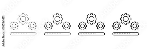 Update Settings Icons Vector Set In Different Stroke Line Style