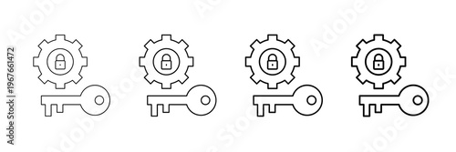 Permission Settings Icons Vector Set In Different Stroke Line Style