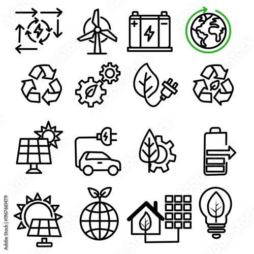 set of renewable energy icon