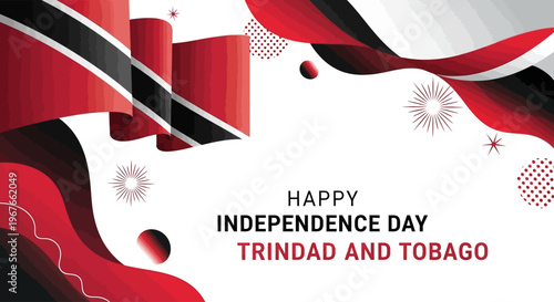 Trinidad and Tobago Independence Day celebration background with national flag